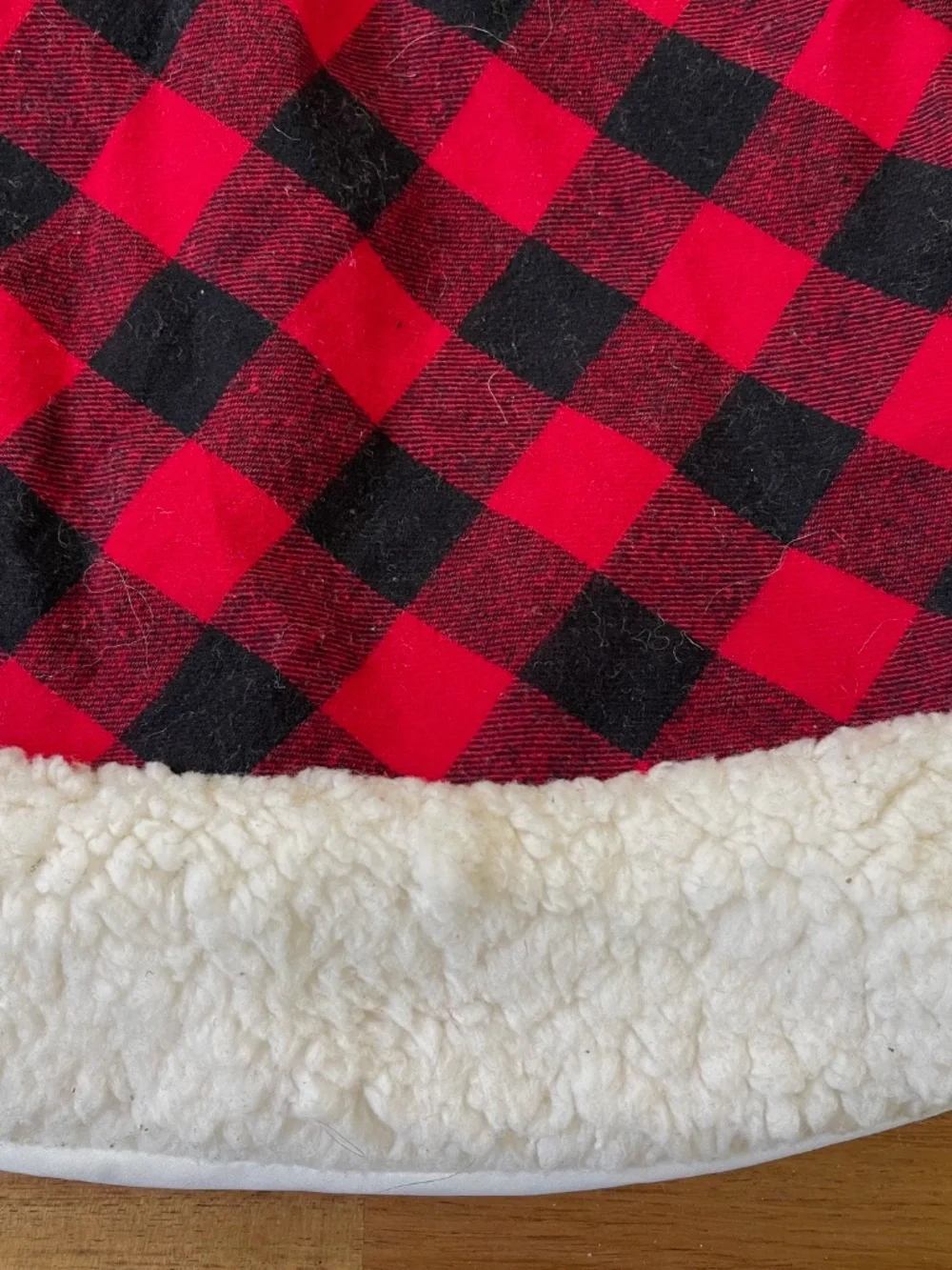 GENTLY USED - Target Lumberjack red and black plaid Christmas/Holiday tree skirt